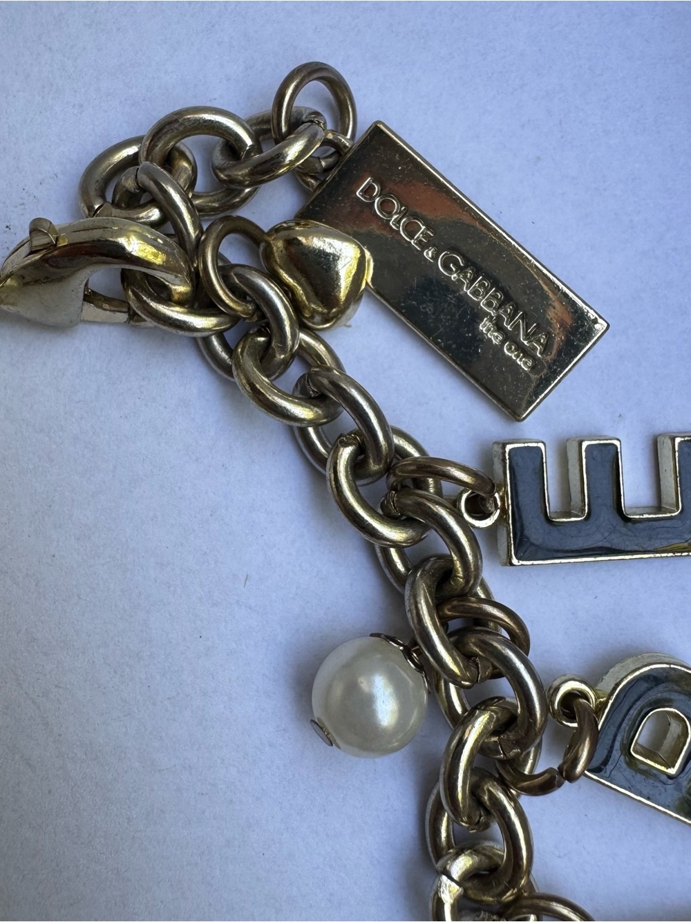 Dolce & Gabbana 'Desire' Charm Bracelet D&G Gold Black - Picture 2 of 5